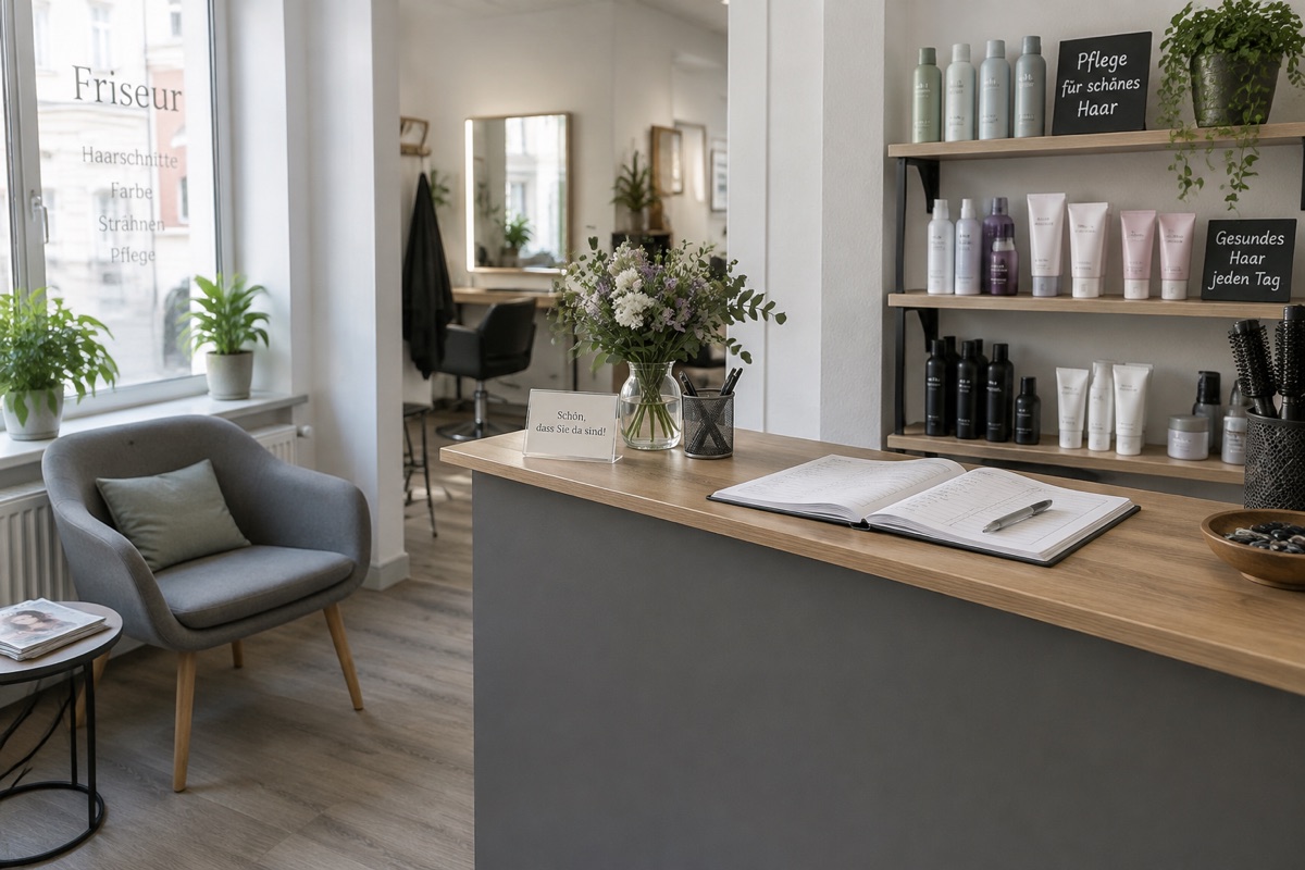 Friseur in Radebeul: Empfang im Friseursalon (Symbolbild)