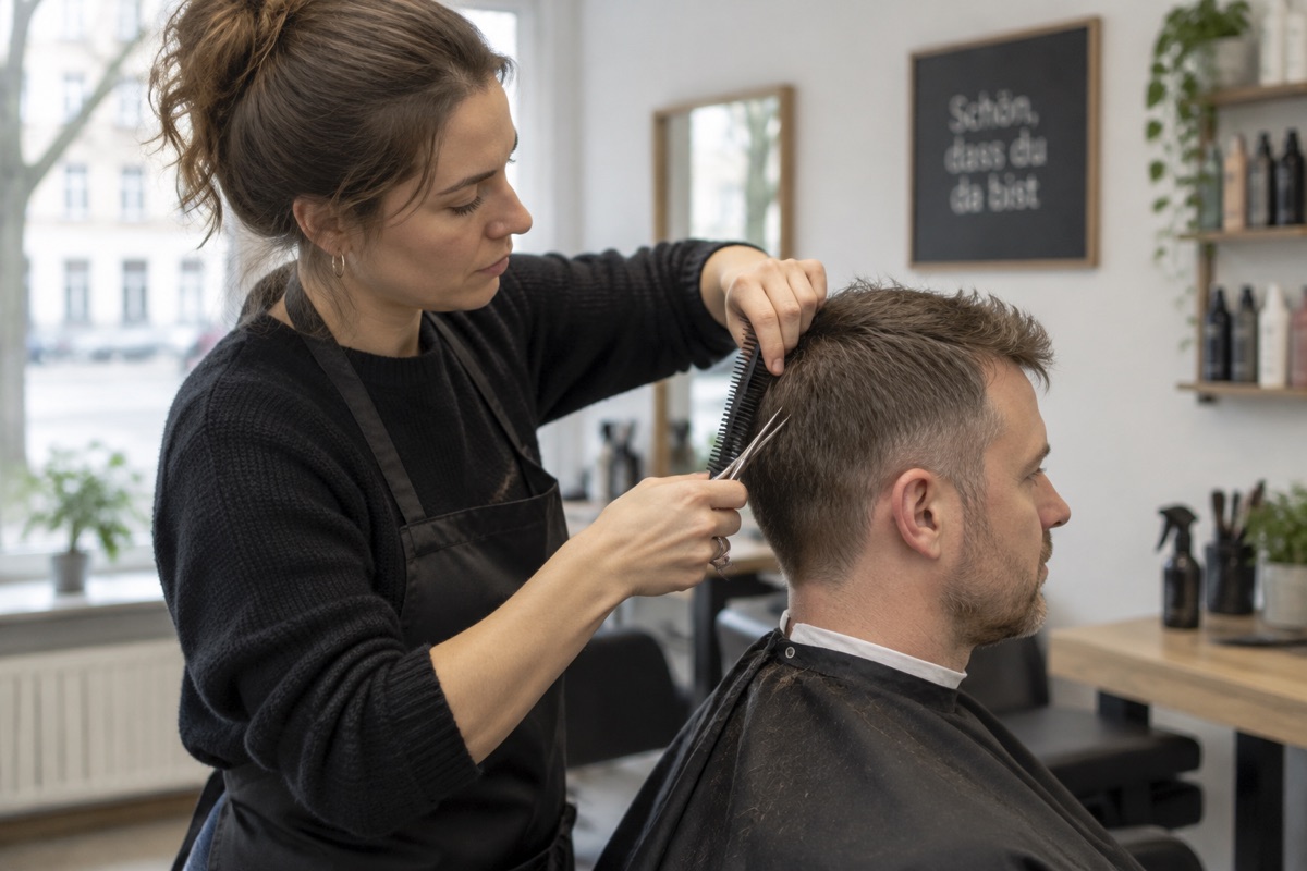 Friseur in Tutzing: Herrenhaarschnitt mit Schere und Kamm (Symbolbild)