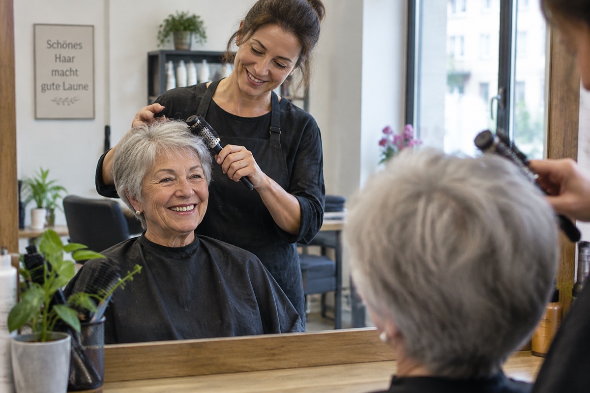 Friseur in Aisinger Landstraße: Frisur für die ältere Kundin (Symbolbild)