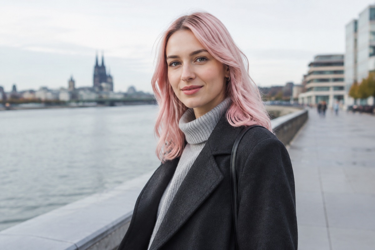 Rosa Haare: Der mutige Pastell- und Modeton